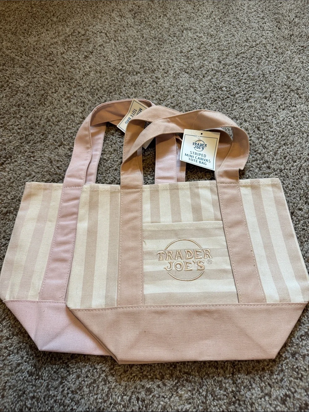 SET OF TWO TRADER JOE'S STRIPED TOTES